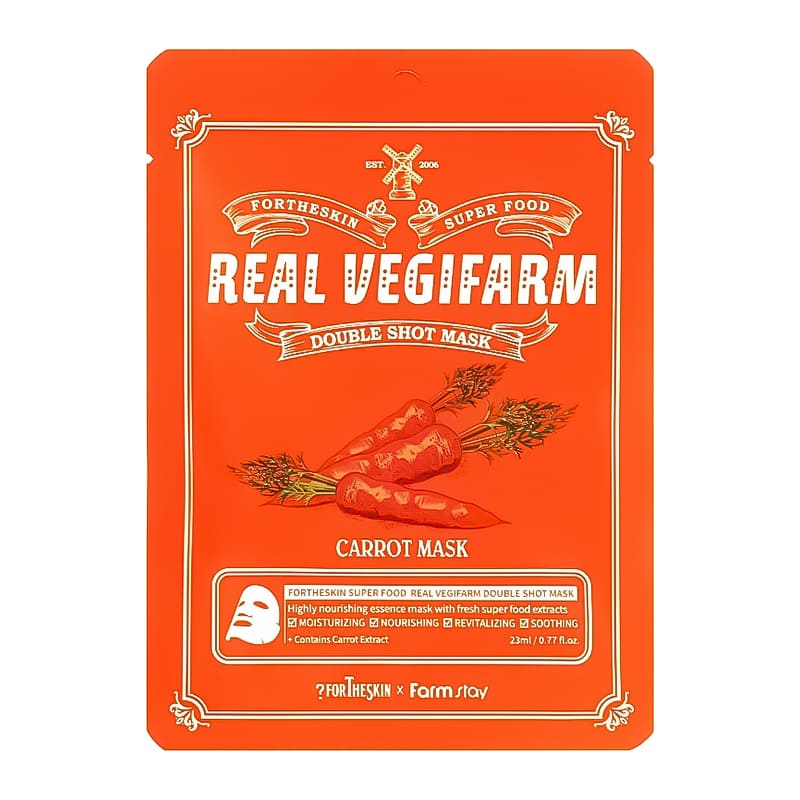 Fortheskin Super Food Real Vegifarm Double Shot Mask Carrot