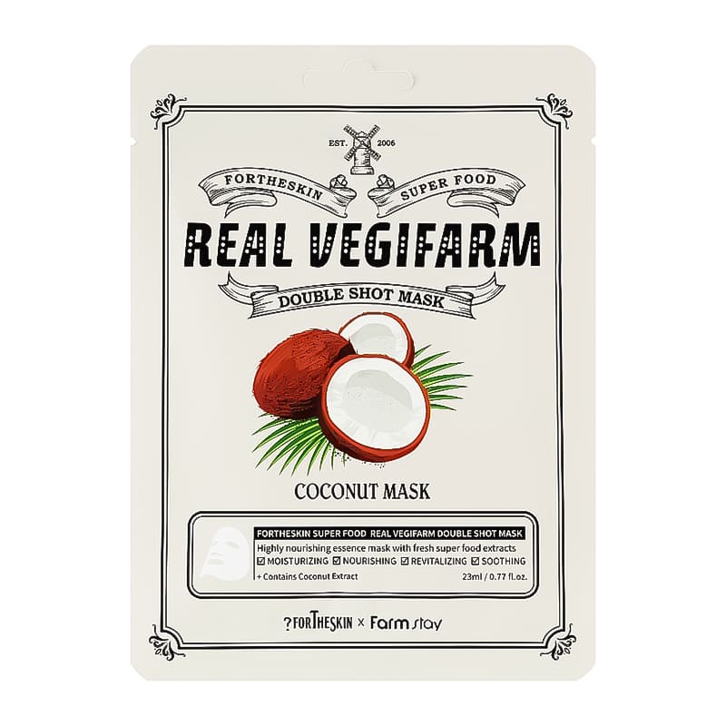 Fortheskin Super Food Real Vegifarm Double Shot Mask Coconut